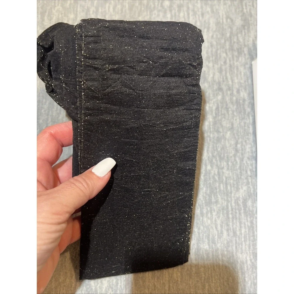Hugo Boss Tights Black Sparkle Women Medium‎ 50 DEN Full Length Flat Seam New